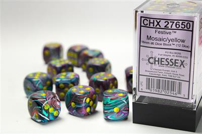 Chessex: D6 Festive™ DICE SET - 16MM