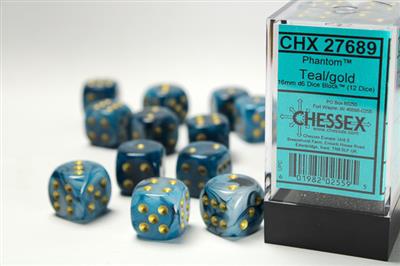 Chessex: D6 Phantom™ Dice sets - 16mm